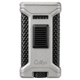 Colibri Ascari Charcoal & Black hármas szúrólángos szivaröngyújtó beépített szivarfúróval
