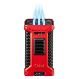 Colibri Ascari Red, hármas szúrólángos szivar öngyújtó beépített fúróval - piros