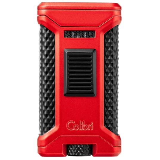 Colibri Ascari Red & Black hármas szúrólángos szivaröngyújtó beépített szivarfúróval