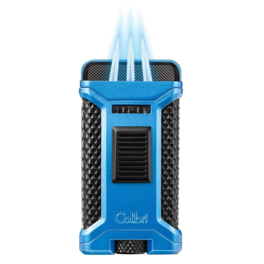 Colibri Ascari Blue & Black hármas szúrólángos szivaröngyújtó beépített szivarfúróval