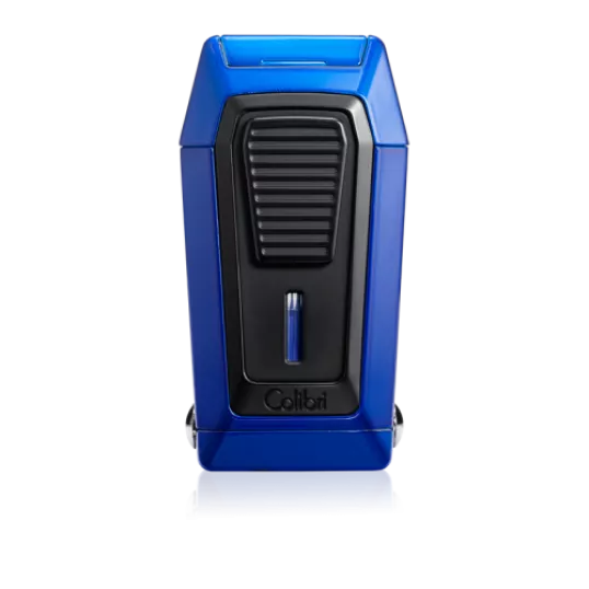 Colibri Quantum Blue tripla szúrólángos szivar öngyújtó beépített ék vágóval - kék 