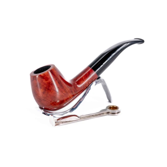 Padonio Nautica, vöröses barna színű bruyer pipa, hajlított szárral-2 - Bent