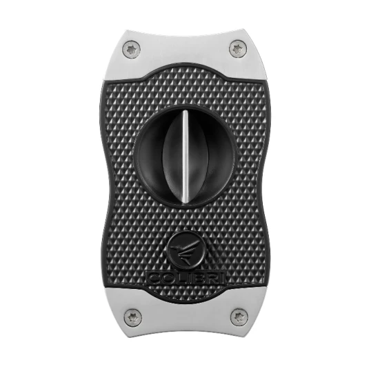Colibri Diamond V-Cut, nemesacél pengéjű ék szivarvágó 23mm - fekete és króm színű pachmayr minta - Colibri V-Cut