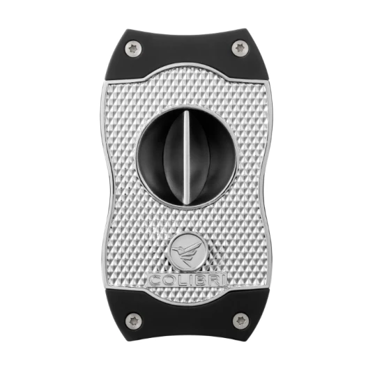 Colibri Diamond V-Cut, nemesacél pengéjű ék szivarvágó 23mm - króm és fekete színű pachmayr minta - Colibri V-Cut