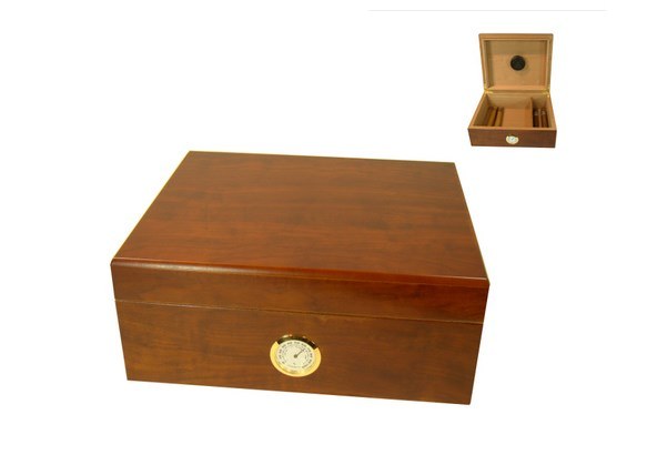 Angelo humidor 40 szál szivar részére, barna színű, cédrusfa belső, párásító, külső analóg hygrométerrel - OUTLET - 2