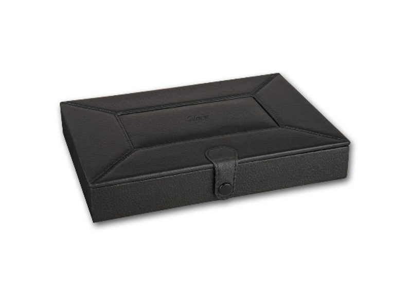 Columbus utazó humidor 8–10 szál részére, fekete, bőr borítással