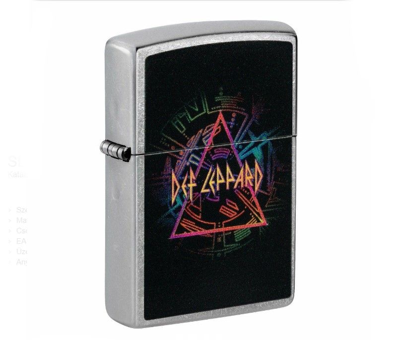 Zippo szálcsiszolt króm benzines öngyújtó – Def Leppard Retro Logo Edition