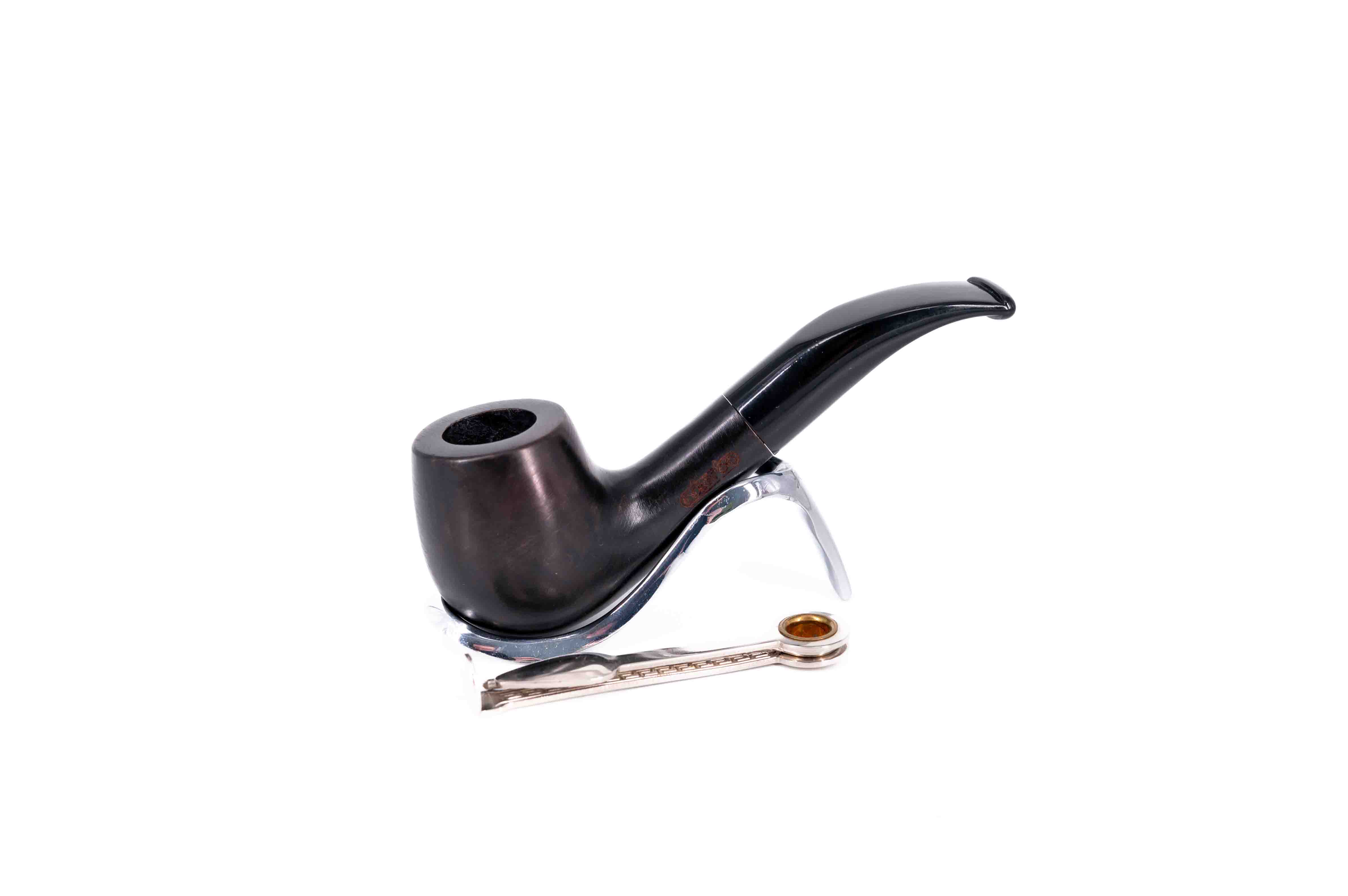 Adsorba 9mm-es sötétbarna színű filteres bruyer pipa - Bent Apple típusú 13