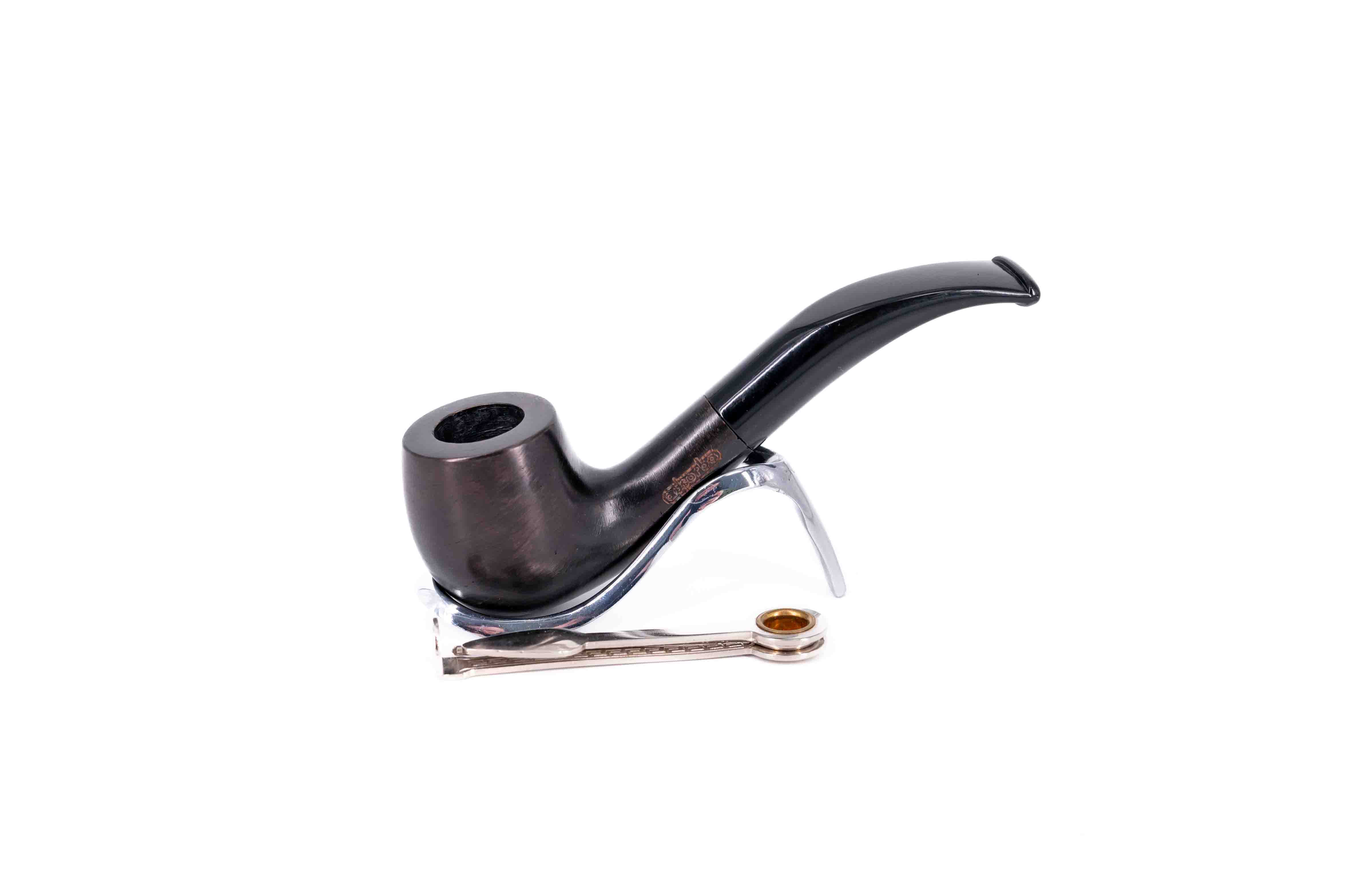 Adsorba 9mm-es sötétbarna színű filteres bruyer pipa - Bent Apple típusú 14