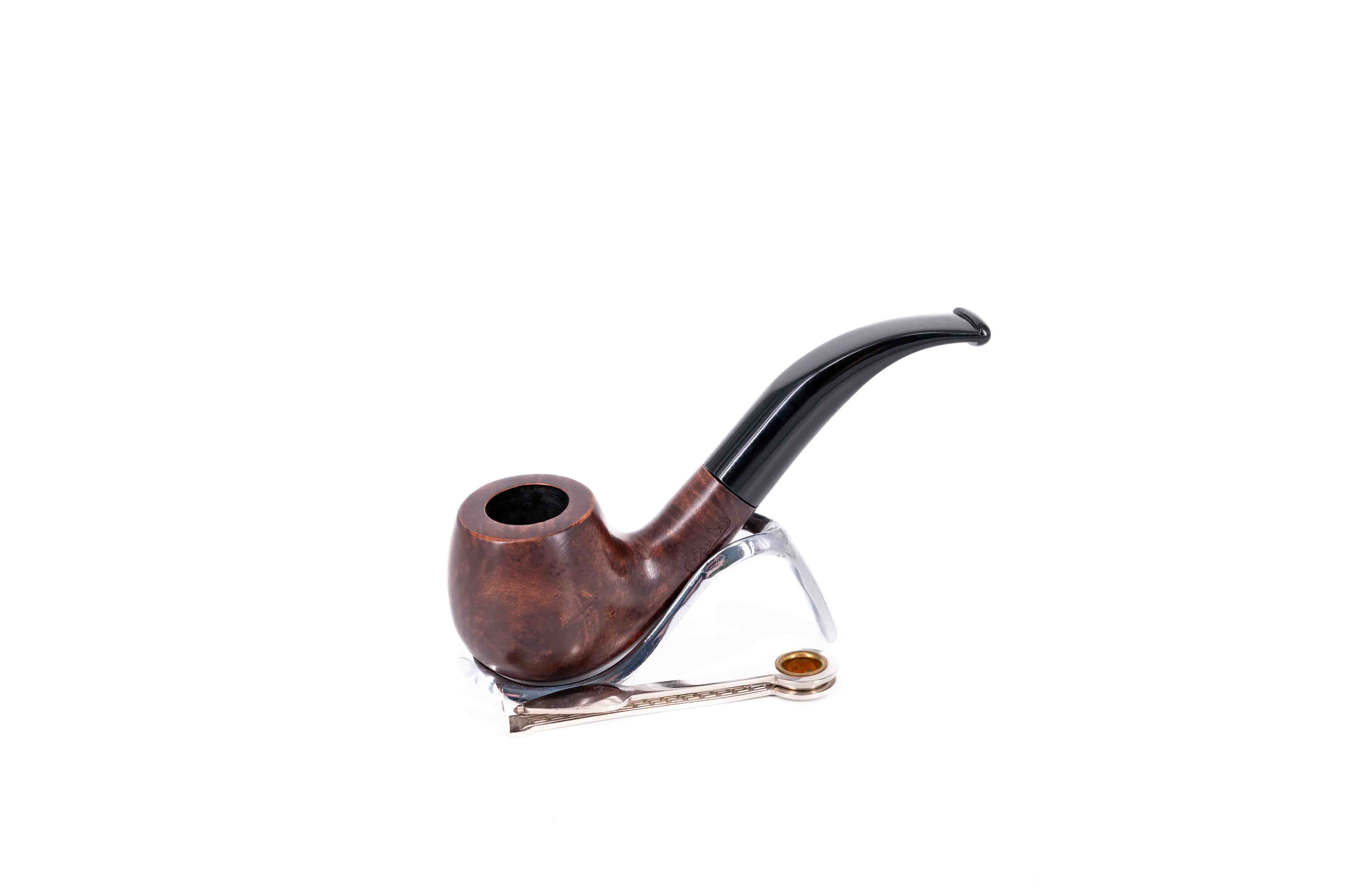 Adsorba 9mm-es sötétbarna színű filteres bruyer pipa - Bent Apple típusú 15