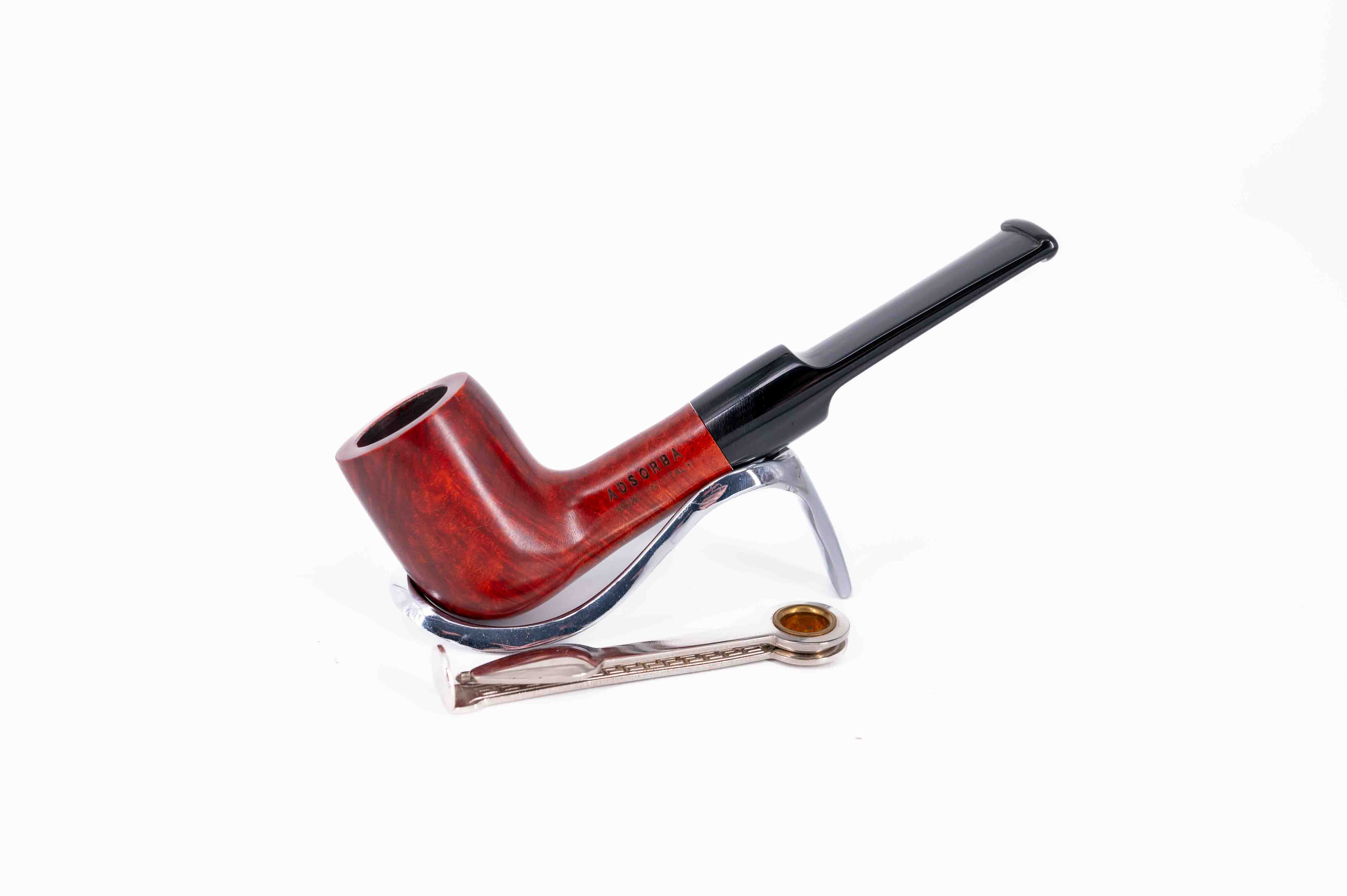 Adsorba 9mm-es vörösesbarna színű filteres bruyer pipa - Billiard típusú