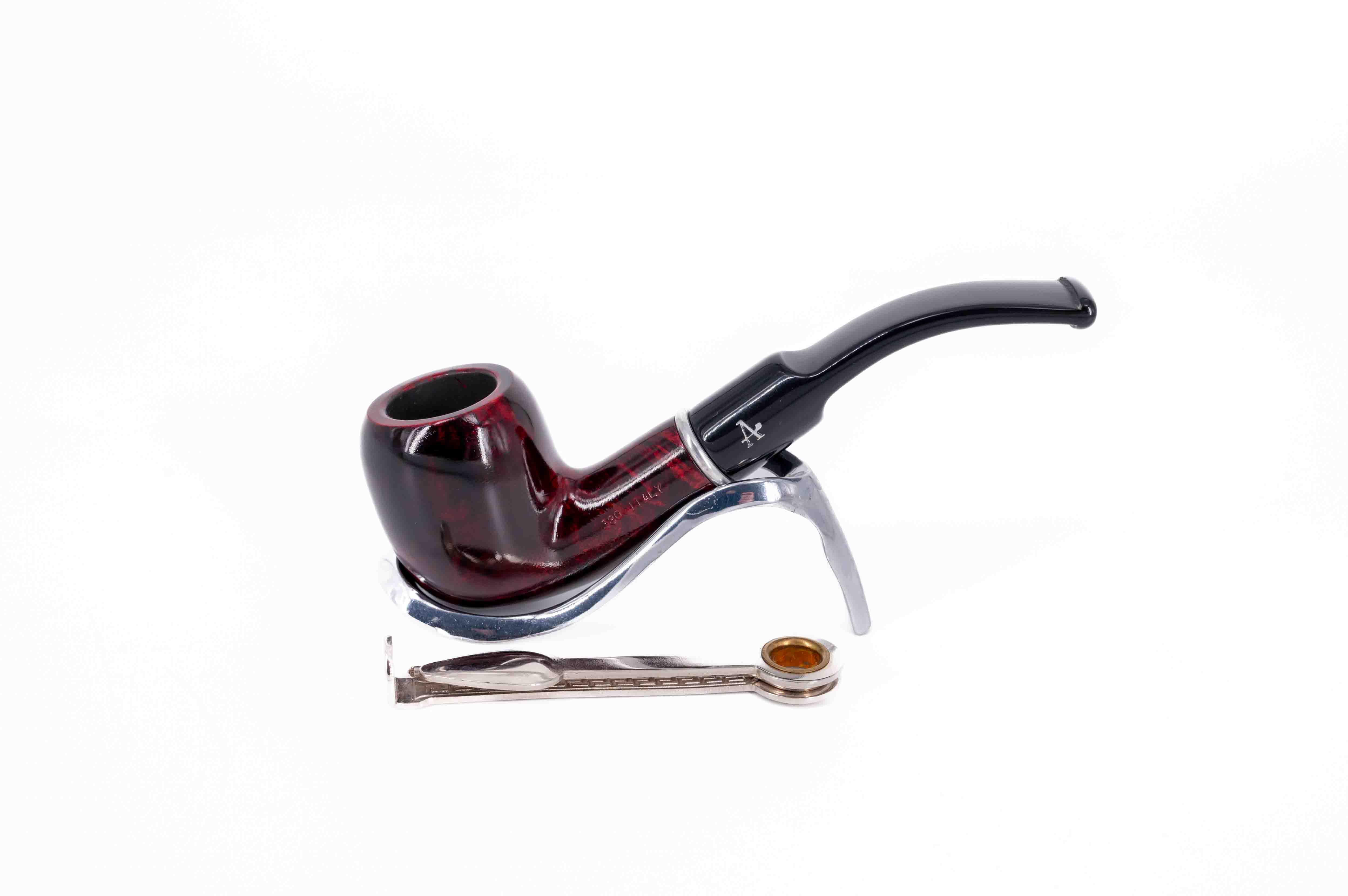 Adventure 9mm-es vörösesbarna színű filteres bruyer pipa - Bent típusú