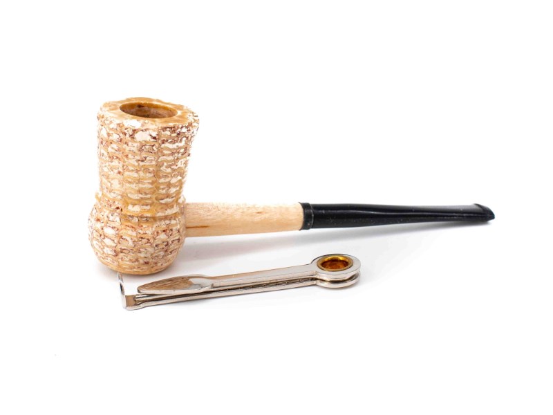 Missouri Meerschaum Great Dane Spindle, kukorica pipa egyenes szárral, filter nélkül