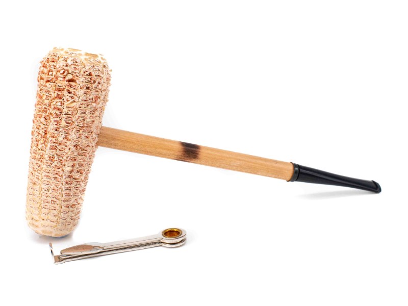 Missouri Meerschaum MacArthur 5-Star Natural Corn Cob kukorica pipa hosszú egyenes szárral, filter nélkül