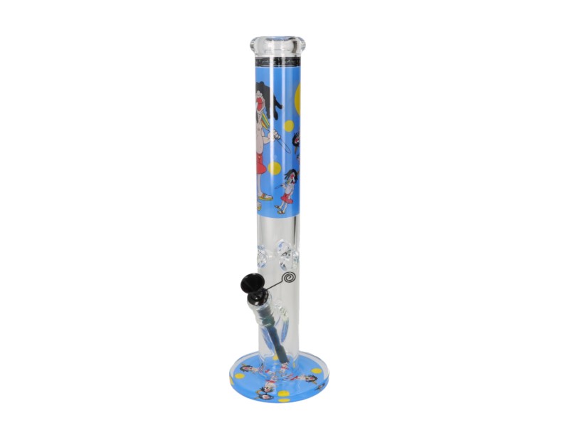 Super Heroes cigarettázó rasztát ábrázoló nagyméretű üveg jégbong 42 cm magas - Kék színű