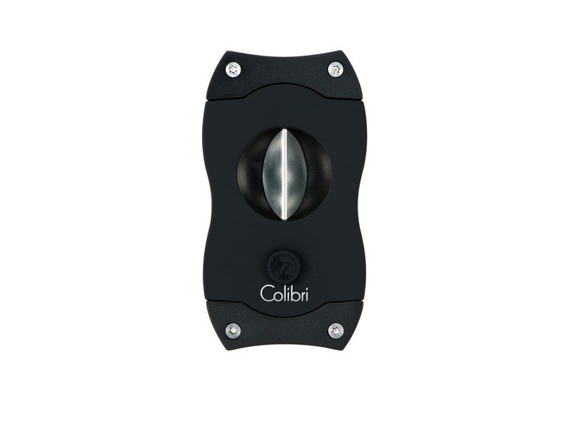 Colibri V-Cut Black, nemesacél pengéjü ék szivarvágó 23mm - fekete