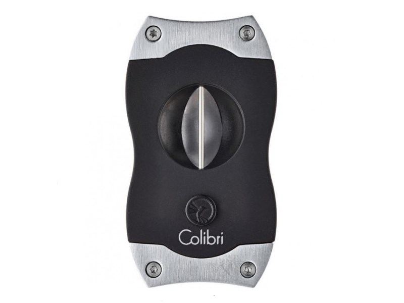 Colibri V-Cut Brushed Chrome, nemesacél pengéjü ék szivar vágó 23mm - szálcsiszolt króm